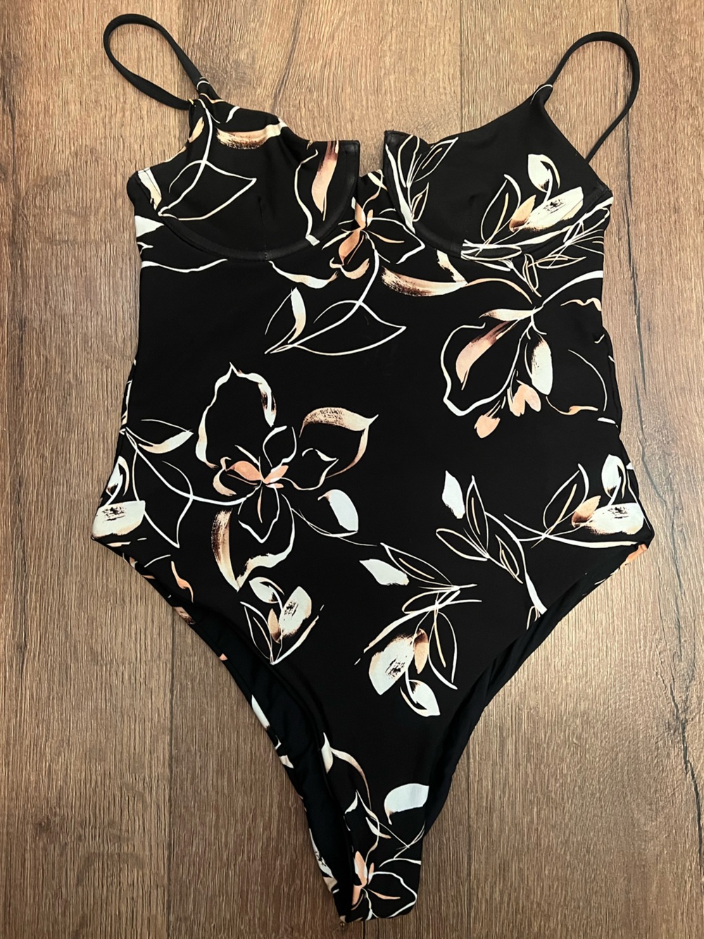 Black Floral Swimsuit